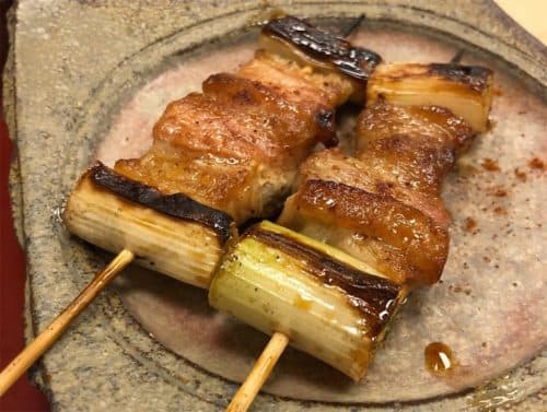豚バラと白葱串焼